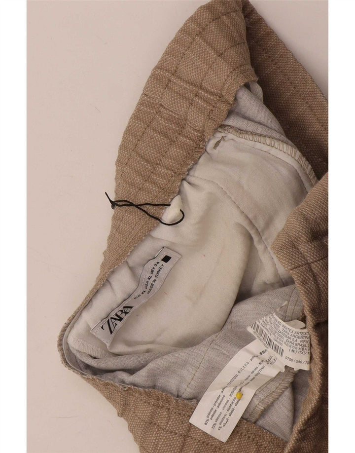 Pantaloni corti slim da donna Zara XL W34 L26 Poliestere beige