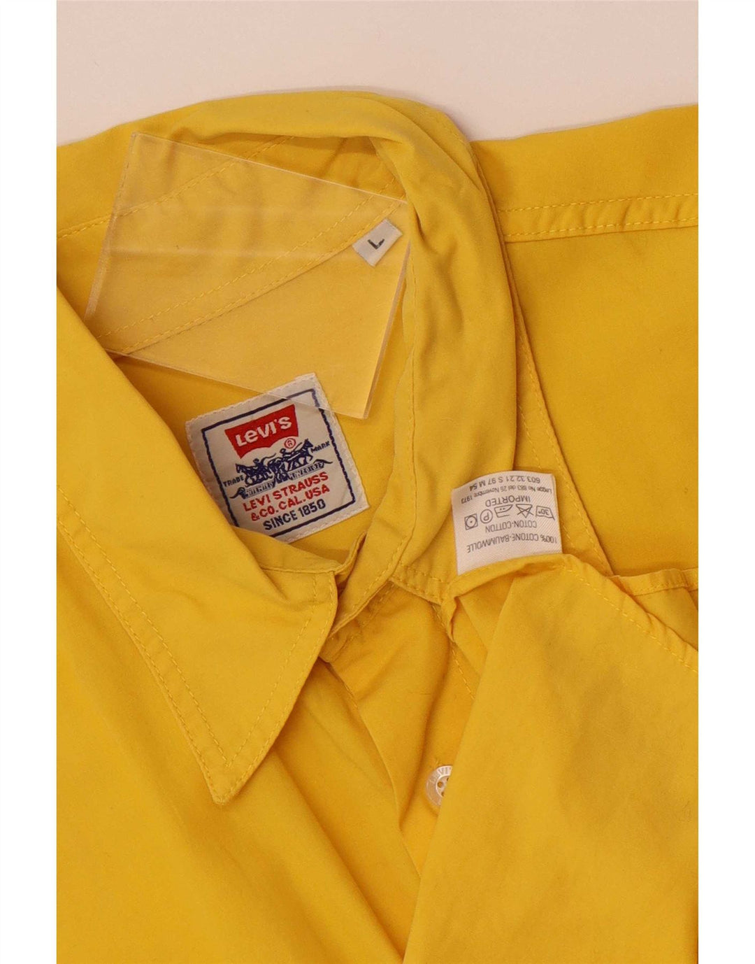 Camicia a maniche corte da uomo Levi's Large in cotone giallo