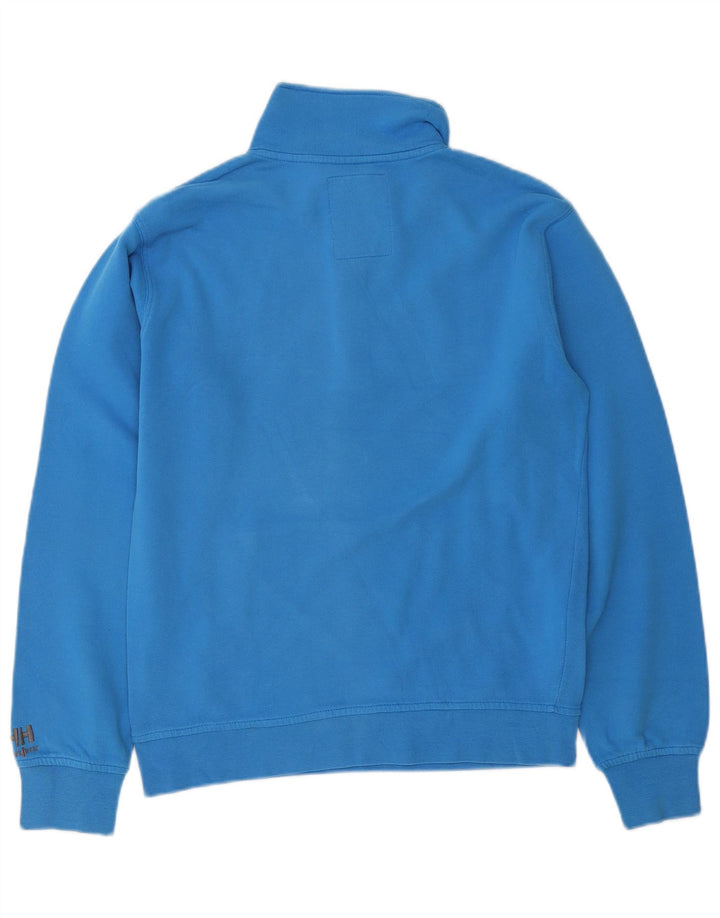 Helly Hansen Felpa da lavoro da uomo con grafica con zip e collo, maglione piccolo blu