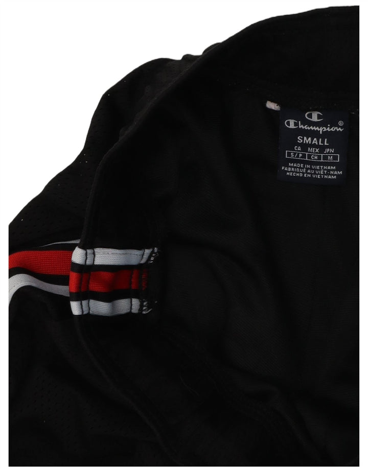 Pantaloncini sportivi grafici Champion da uomo USA piccoli in poliestere nero