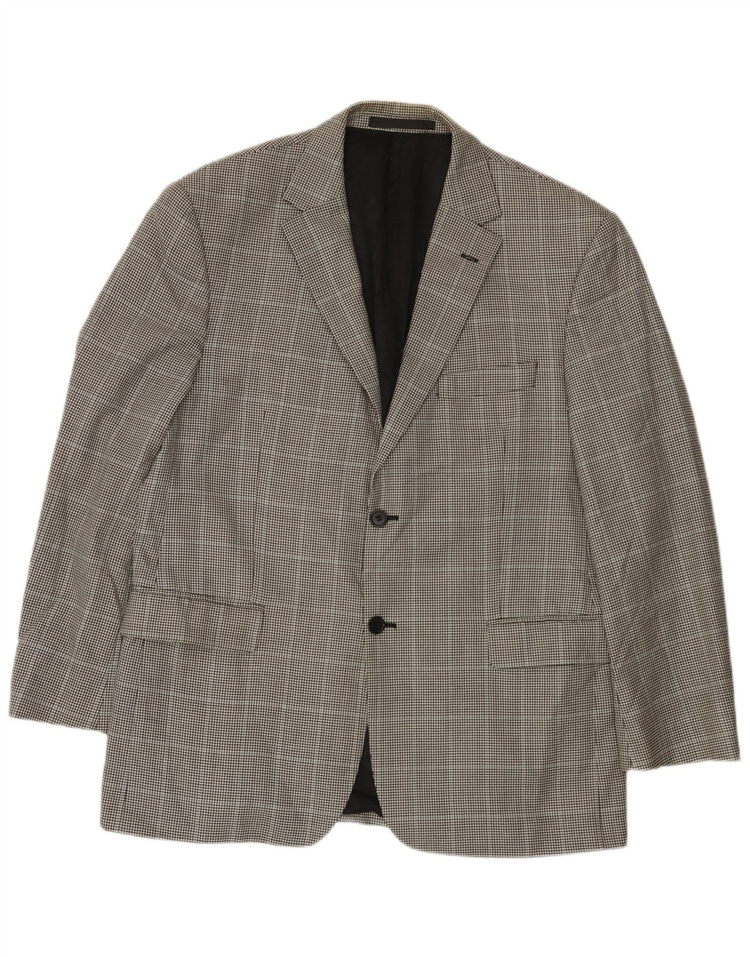 Giacca blazer a 2 bottoni Marks & Spencer da uomo UK 42 grande pied de poule nero