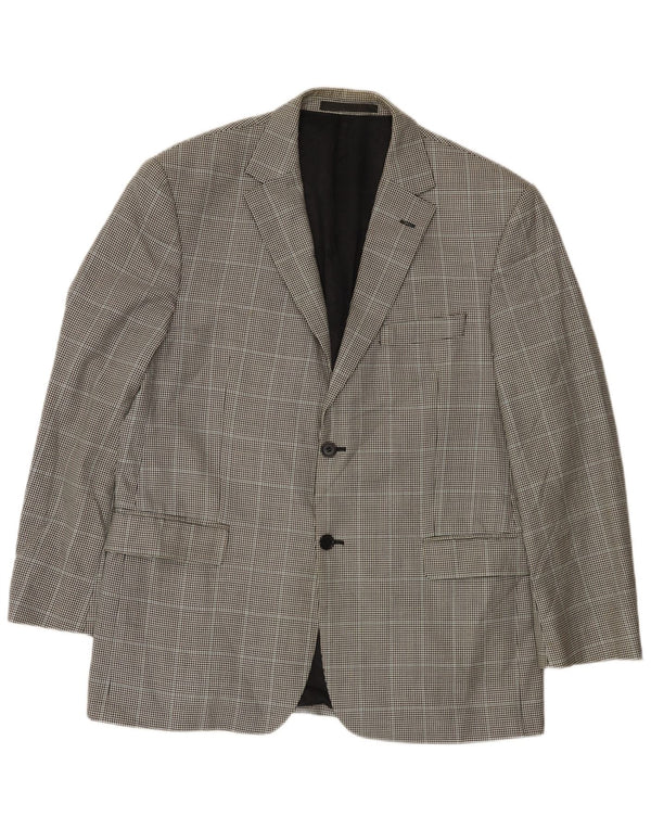 Giacca blazer a 2 bottoni Marks & Spencer da uomo UK 42 grande pied de poule nero