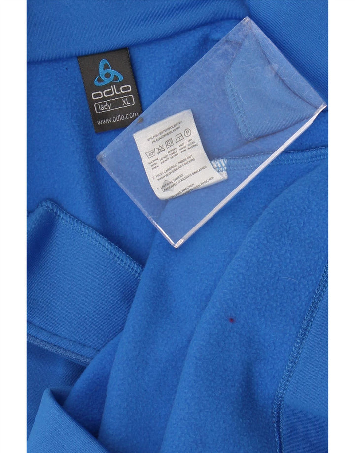 Felpa da donna con collo con zip Odlo, maglione UK 18 XL, poliestere blu