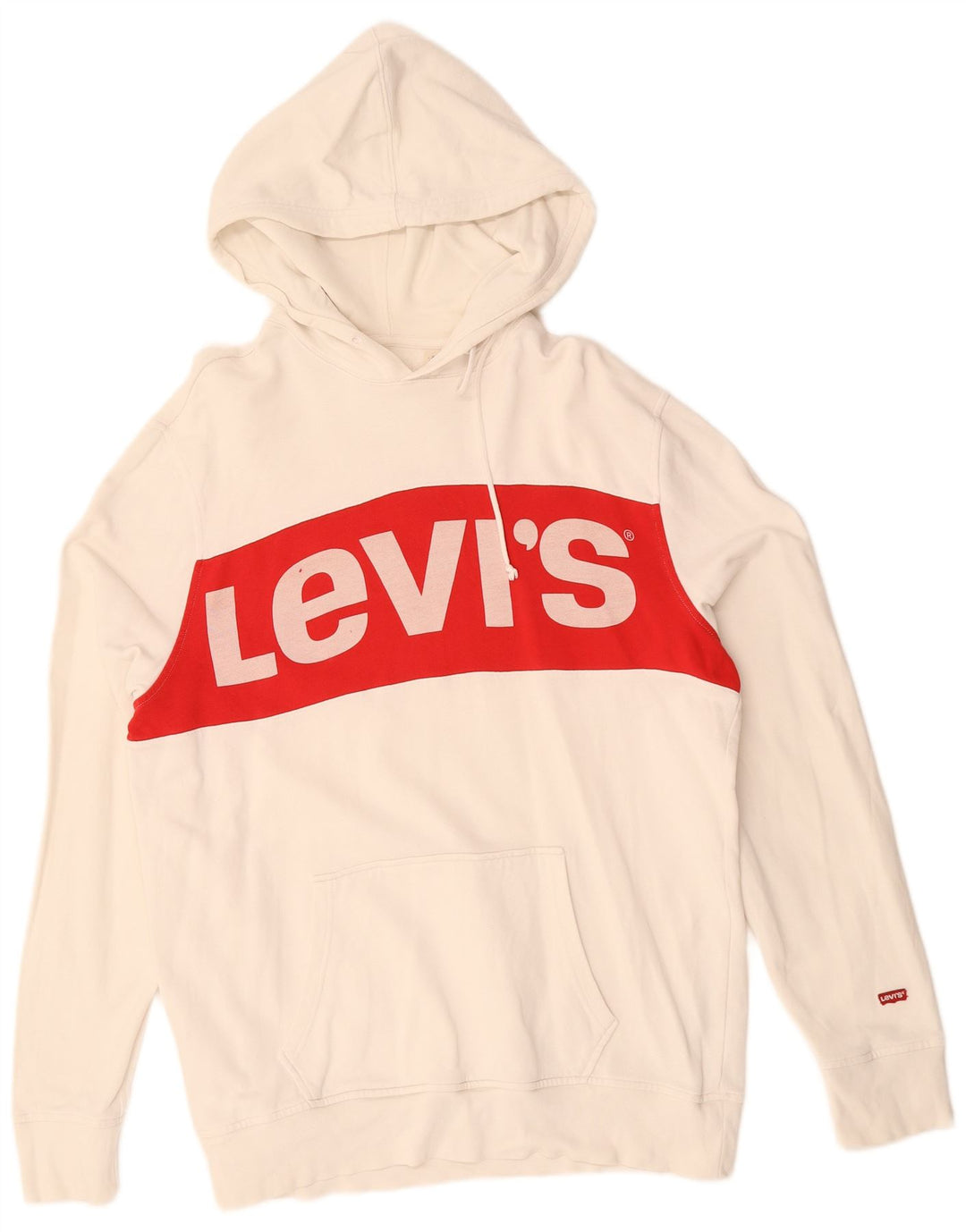 LEVI'S Felpa con cappuccio grafica da uomo, grande, cotone color block bianco