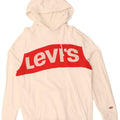 LEVI'S Felpa con cappuccio grafica da uomo, grande, cotone color block bianco