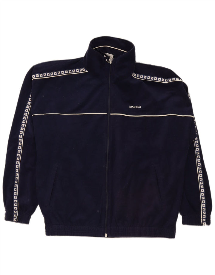 Giacca da ginnastica da uomo in velluto grafico Diadora UK 38 medio blu navy