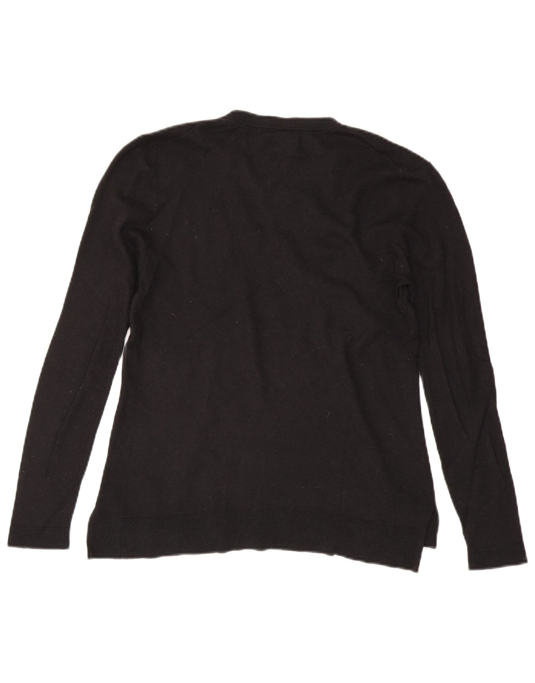 Maglione maglione da donna con scollo a V Massimo Dutti UK 14 grande lana nera