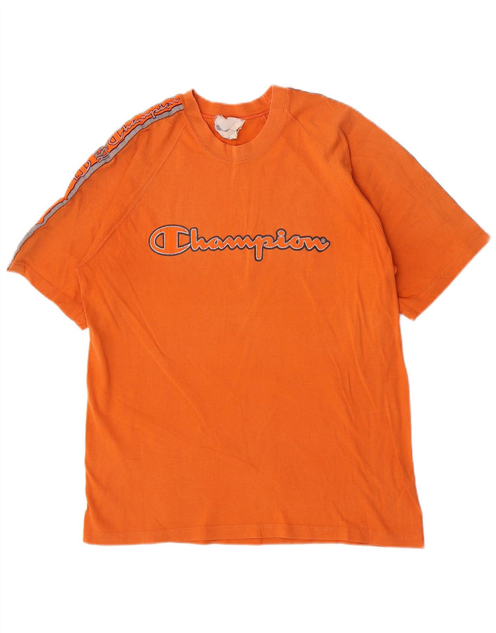 T-shirt grafica da uomo Champion Top in cotone arancione medio