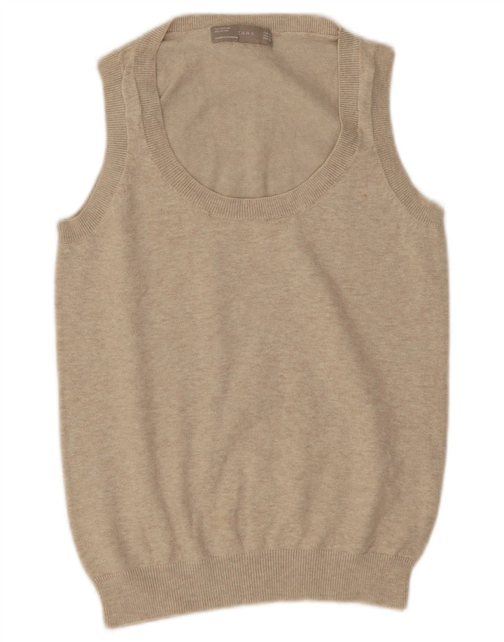 Canotta canotta da donna Zara UK 12 Beige medio screziato