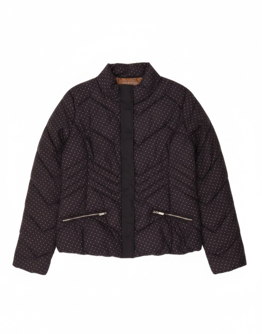 Giacca imbottita da donna Diana Gallesi UK 16 Large in poliammide maculato blu navy