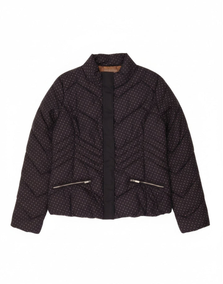 Giacca imbottita da donna Diana Gallesi UK 16 Large in poliammide maculato blu navy