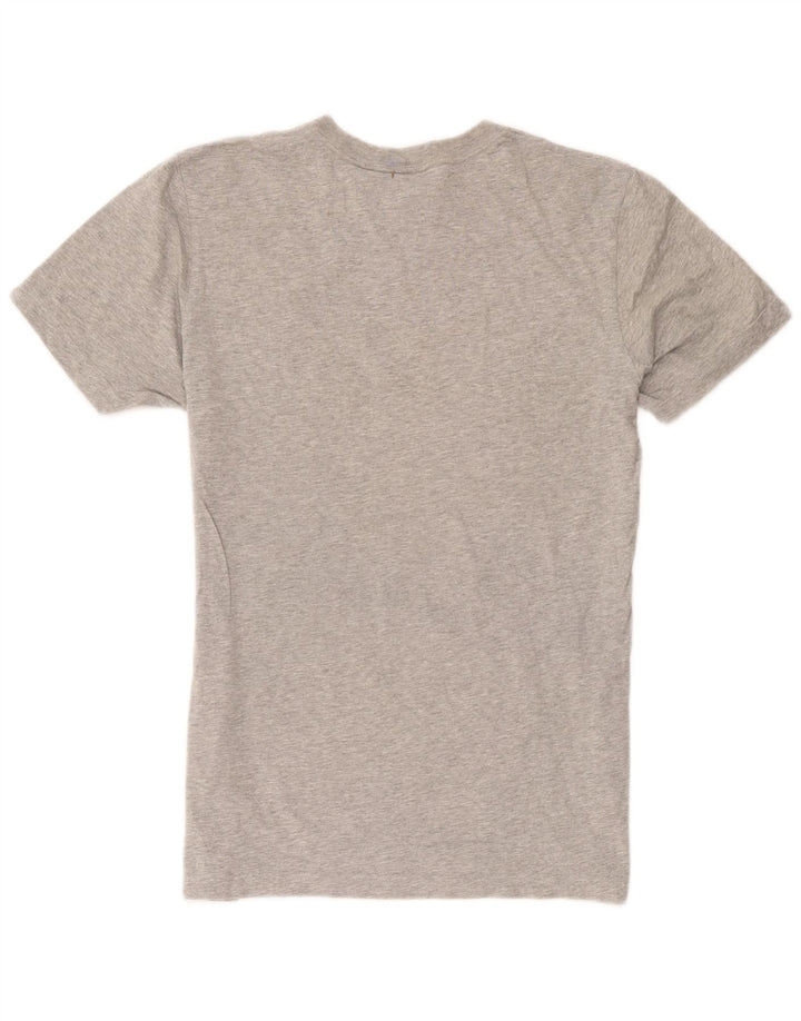 T-shirt grafica da uomo Adidas Top in cotone chiazzato grigio medio
