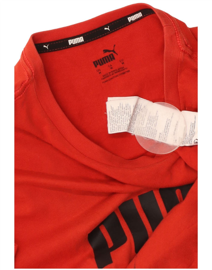 T-shirt grafica da uomo PUMA Top rosso medio in cotone