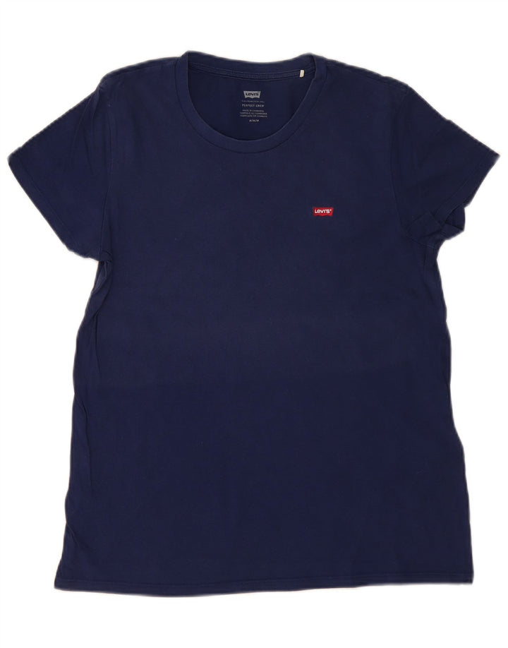 T-shirt da donna LEVI'S UK 12 media cotone blu navy