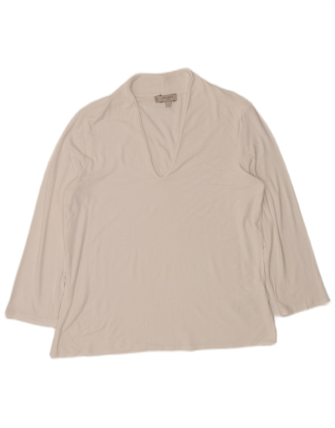 Top da donna HOBBS a maniche lunghe UK 14 Large in viscosa bianca