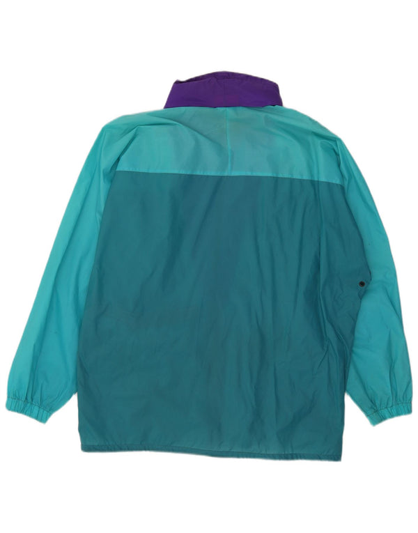 Giacca antipioggia da uomo K-Way vestibilità ampia con cappuccio UK 38 Medium Turchese Colorblock