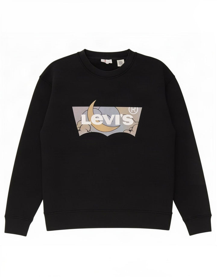 Levi's Uomo Felpa con grafica Maglione Piccolo Nero