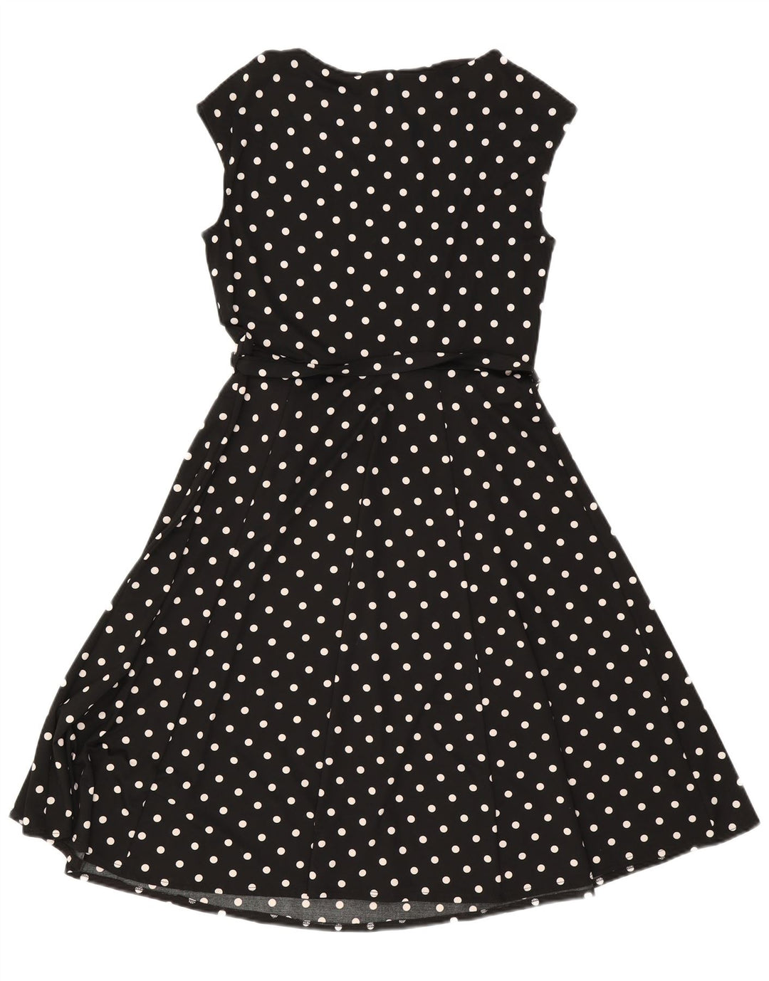 Abito a trapezio senza maniche da donna Wallis UK 12 medio nero a pois