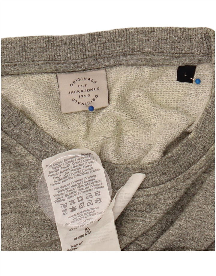 Jack & Jones Felpa da uomo Maglione grande cotone chiazzato grigio