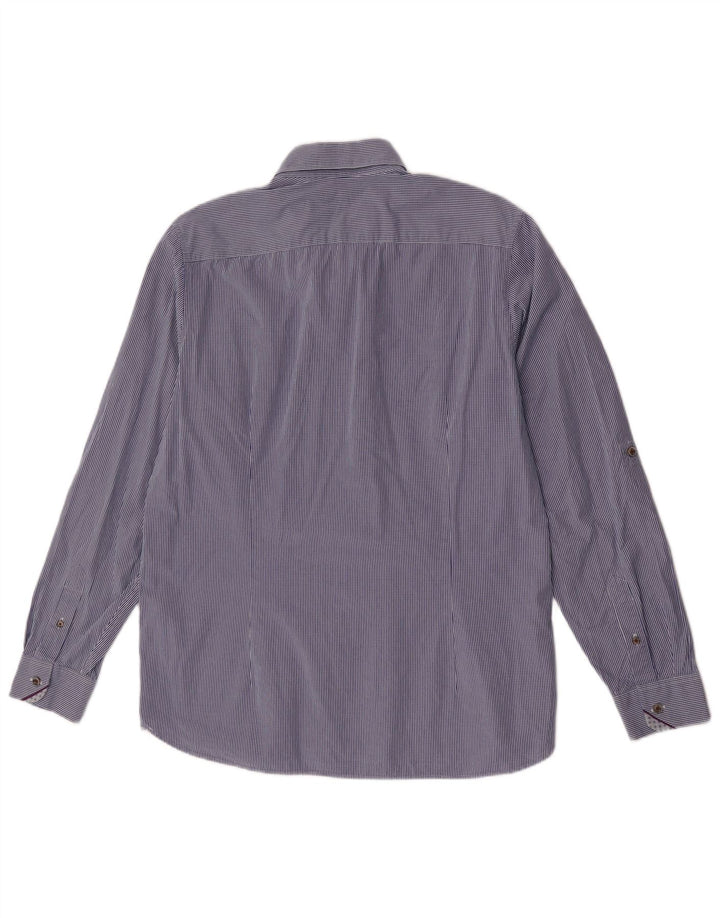 Camicia da uomo Ted Baker taglia 5 XL in cotone a quadretti blu navy