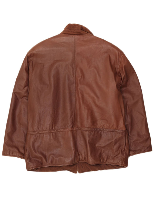 Giacca in pelle da uomo VINTAGE UK 42 XL in pelle marrone