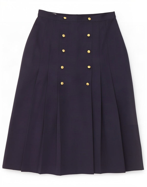 Brian Tucker Womens High Waist Pleated Skirt UK 12 Medium W28 Navy Blue