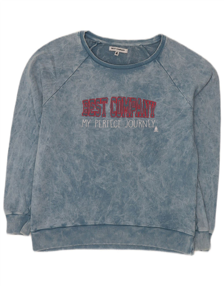 Best Company Felpa grafica da uomo Maglione grande blu in cotone tie dye