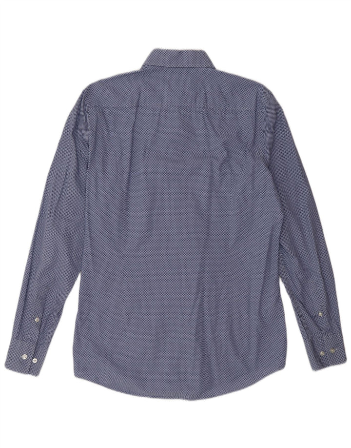 Camicia slim fit da uomo Hugo Boss taglia 38 15 cotone maculato blu medio