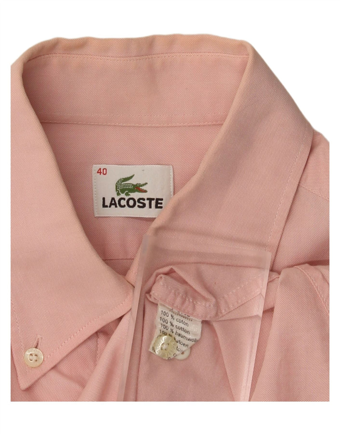 Camicia da uomo Lacoste taglia 40 cotone rosa medio