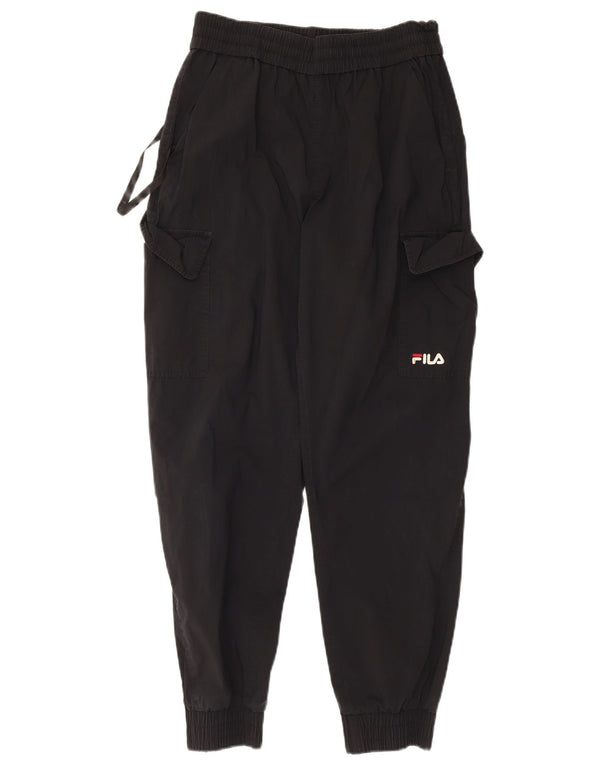 Pantaloni da tuta da uomo Fila Cargo Pantaloni da jogging medio cotone nero