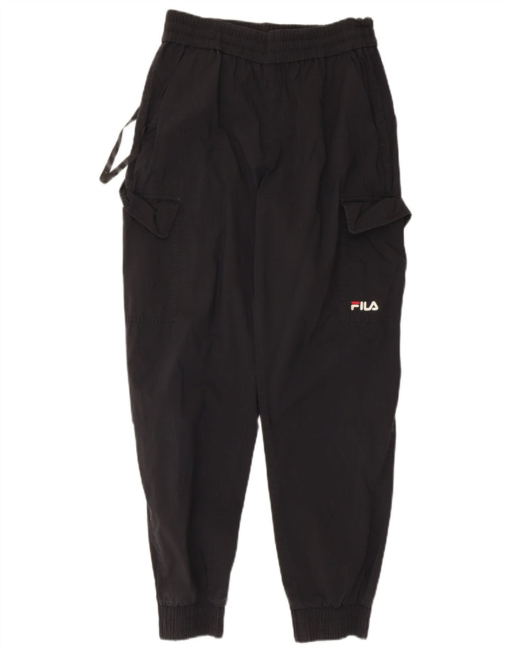 Pantaloni da tuta da uomo Fila Cargo Pantaloni da jogging medio cotone nero