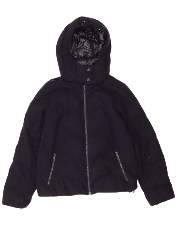 Giacca imbottita con cappuccio da donna Gap UK 14 media lana blu navy