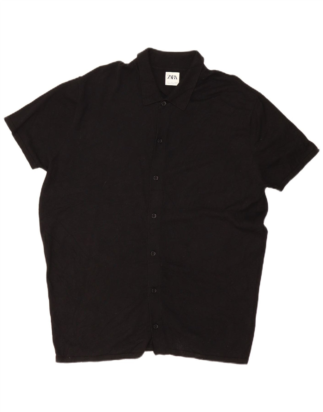 Camicia Zara da uomo in maglia a maniche corte grande nera
