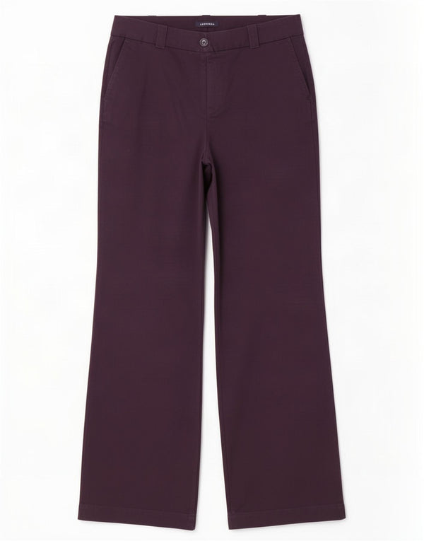 Pantaloni chino a vita alta da donna Lands End UK 14 Large W32 L33 Blu navy