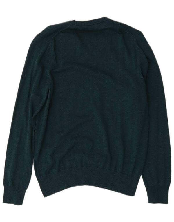 Maglione da uomo con scollo a V Marks & Spencer in cotone verde medio