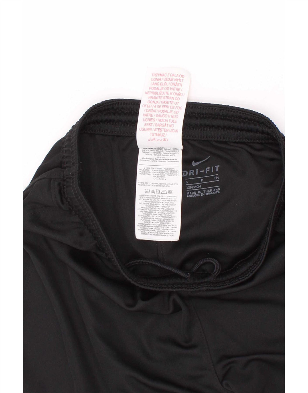 Pantaloncini sportivi Nike da ragazzo Dri Fit 8-9 anni Small Nero Colourblock Poliestere