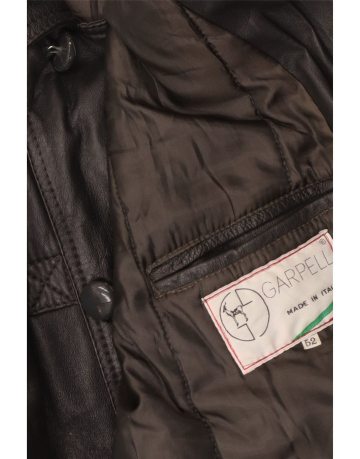 Giacca in pelle vintage da uomo IT 52 XL Grigia