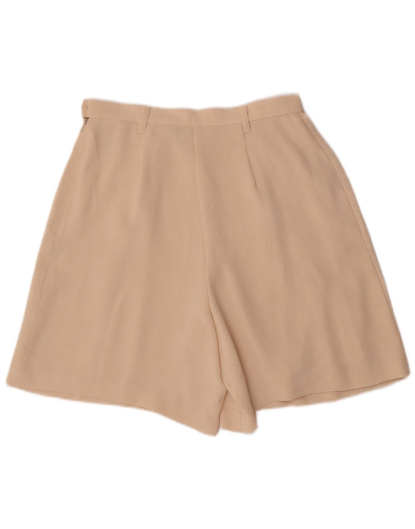 Pantaloncini casual a vita alta da donna Marks & Spencer UK 12 medi W26 Beige