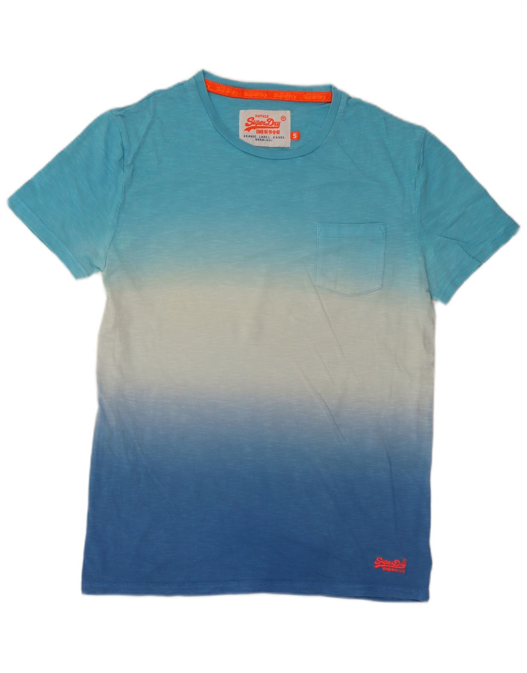 T-shirt da uomo Superdry Top Small blu in cotone tie dye