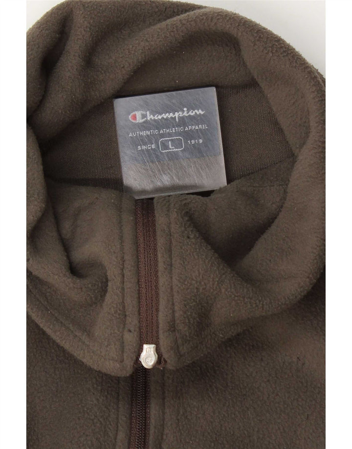 Maglione in pile Champion da uomo con zip e collo grande grigio