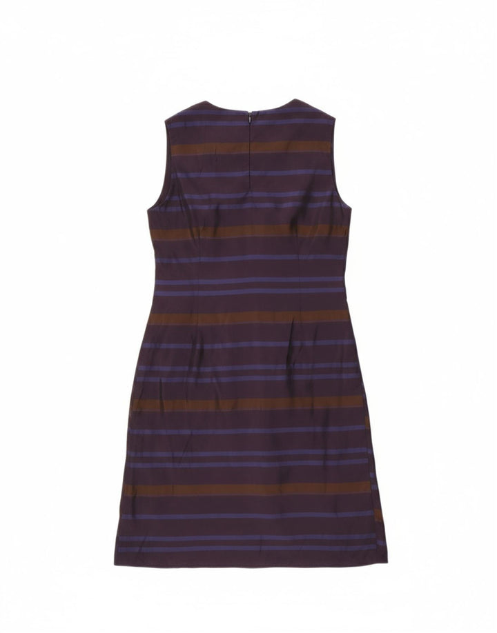JIGSAW Womens Shift Dress UK 10 Small Purple Striped Cupro