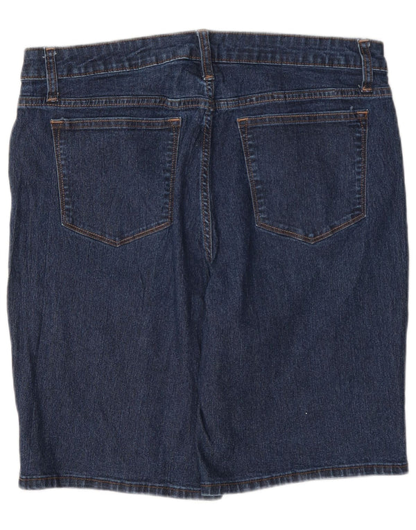 Pantaloncini di jeans Bermuda a vita media Lee Riders da donna US 14 XL W34 Cotone blu