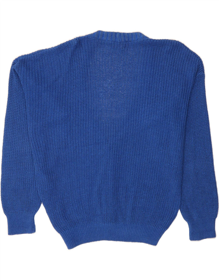 VINTAGE Womens Oversized Cardigan Sweater UK 18 XL Blue Vintage Vintage and Second-Hand Vintage from Messina Hembry 