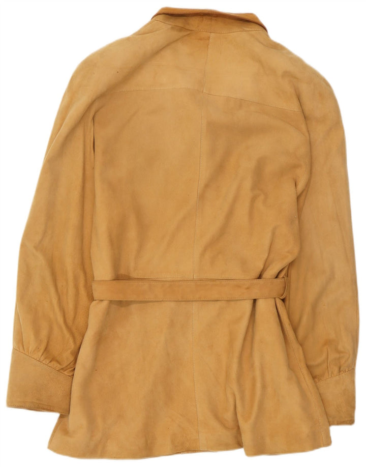 Giacca vintage da donna in pelle scamosciata IT 44 Beige medio
