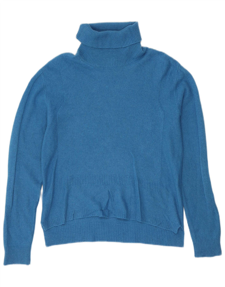 Max & Co. Maglione maglione a collo alto da donna UK 12 Cashmere blu medio