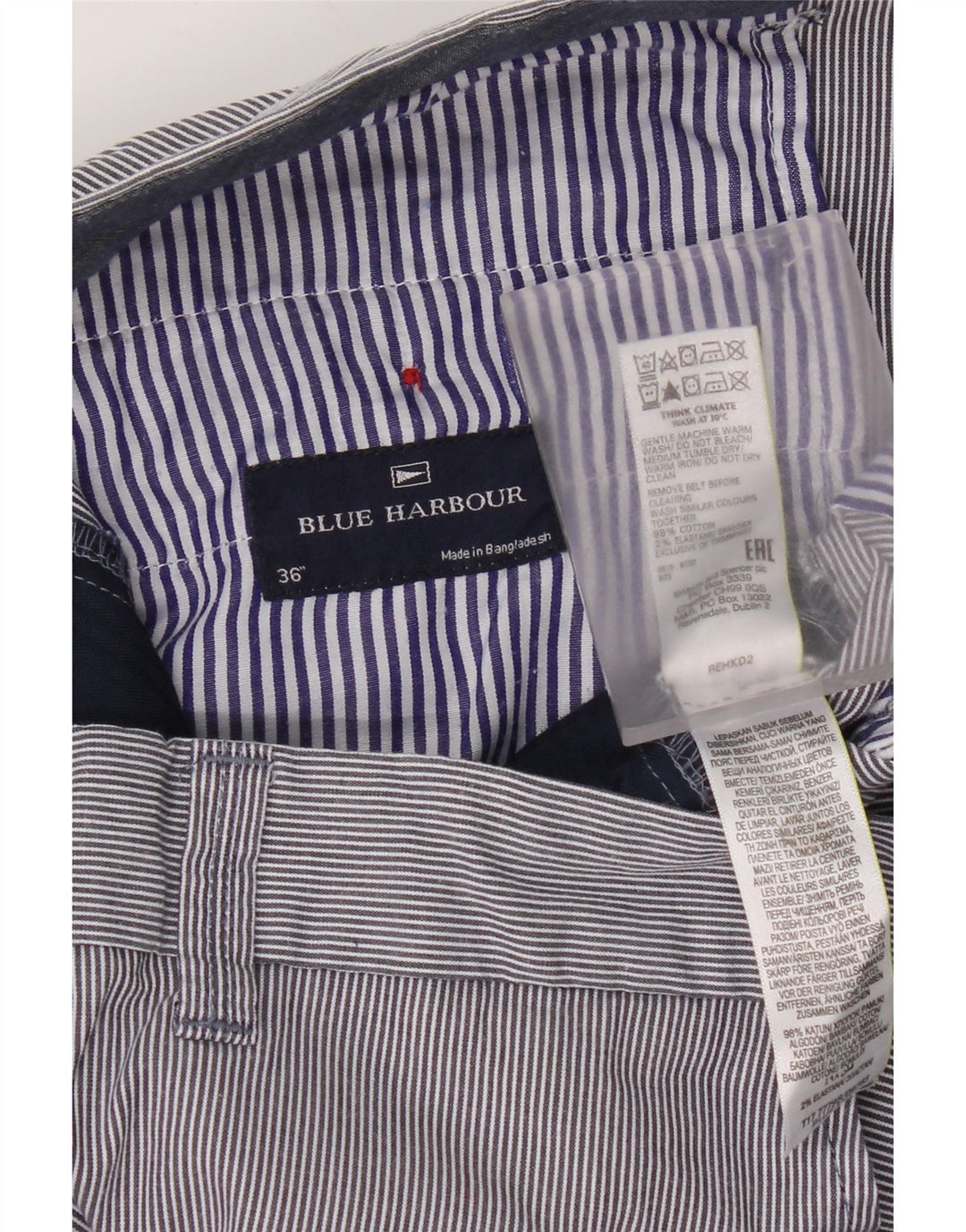 Pantaloncini chino da uomo Marks & Spencer Blue Harbour W36 Large Blu Navy