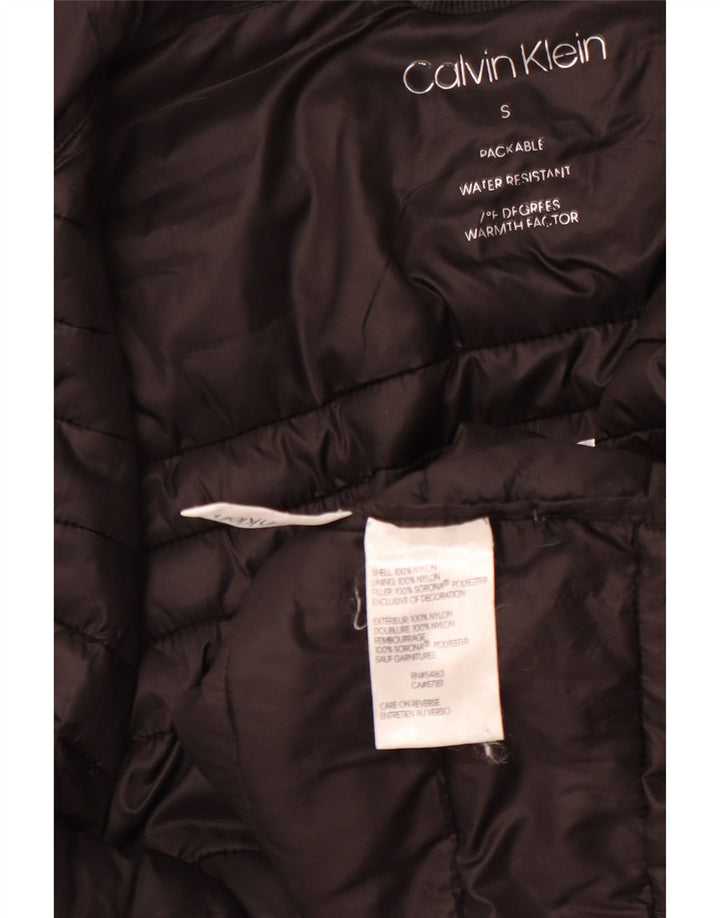 CALVIN KLEIN Giacca imbottita con grafica da uomo UK 36 Small Nylon nero