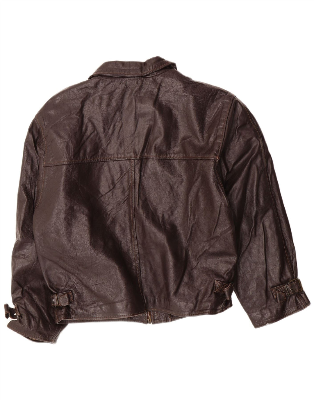 Giacca in pelle da uomo VINTAGE UK 42 XL in pelle marrone