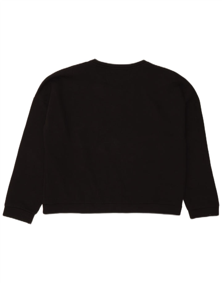 Guess Felpa con grafica corta oversize da donna UK 14 Large Nera