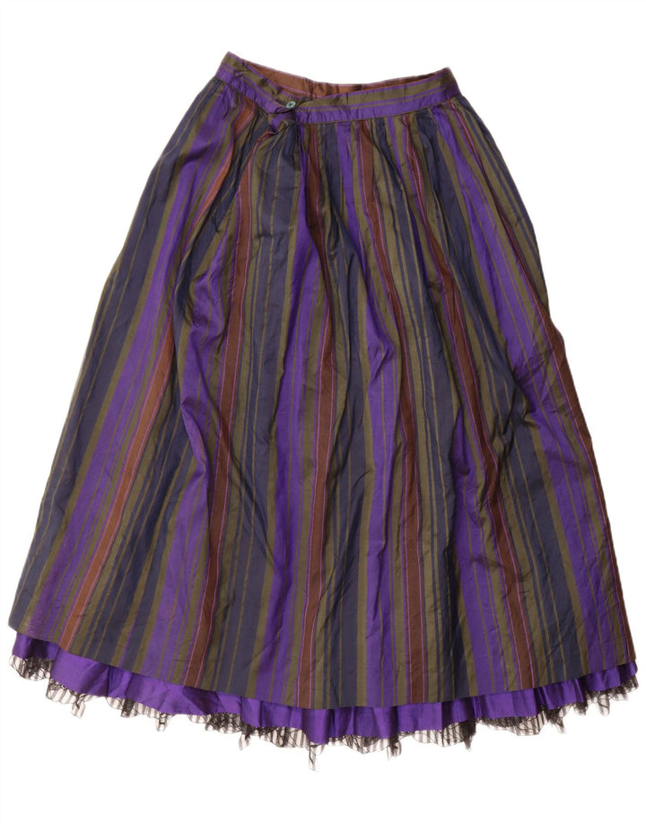 Gonna svasata da donna Lodenfrey W28 in seta a righe viola media